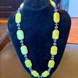 Jade Beaded Necklace with Metallic Accents